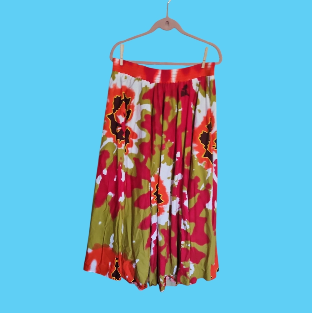 Ashley Stewart Vibrant Floral Midi Skirt